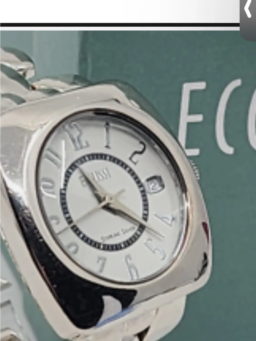 💜 SOLID SILVER Ecclissi 925 Sterling Silver Case & Band Quartz Watch 35mm